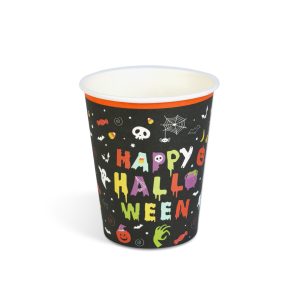 Halloween-i papírpohár - "Happy Halloween" - 2,5 dl - 8 db / csomag    Bewello 56632B