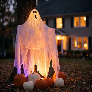 Halloween dekoráció - szellem fátyol - 2,15 x 1,52 m - fehér Bewello 56639