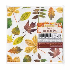 Papírszalvéta szett - levelek - 2 rétegű - 33 x 33 cm - 16 db / csomag Bewello 59052